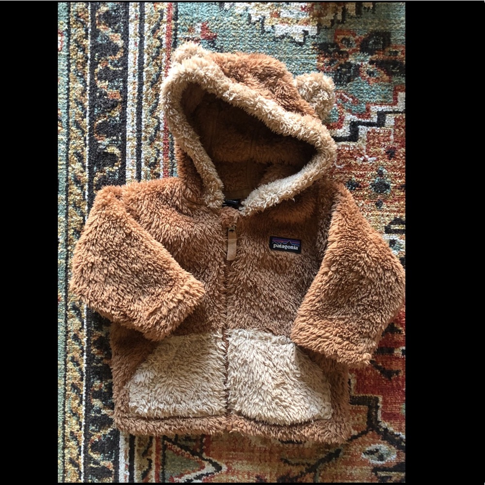 Patagonia Brown and Cream Fleece Kids Jacket